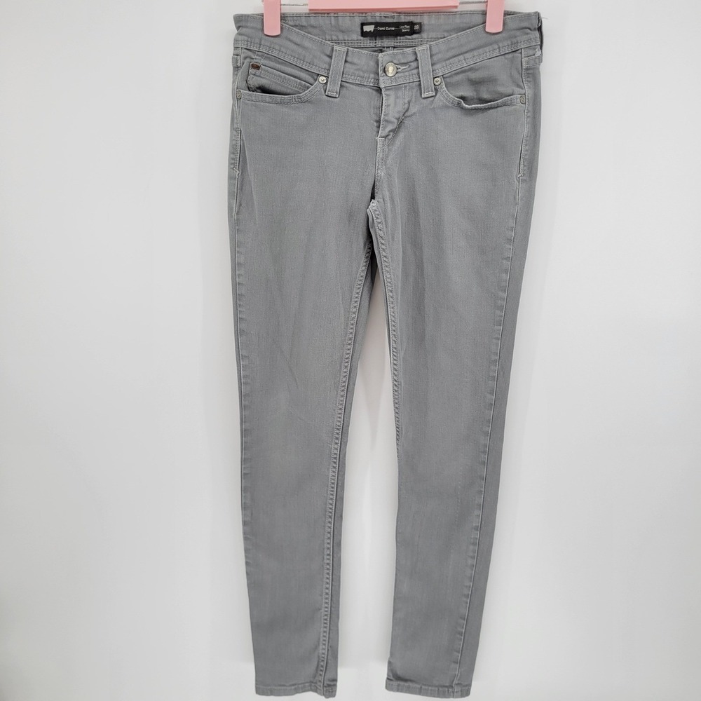 Levis Demi Curve Low Rise Skinny Jeans Grey Denim Pants Womens 28 Whimsigoth